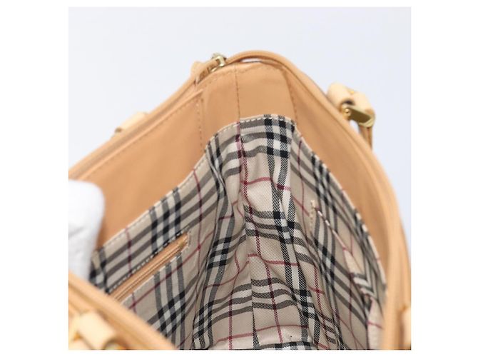 Borsa a mano BURBERRY in pelle Beige Gold Auth 203613A D'oro - vista 21