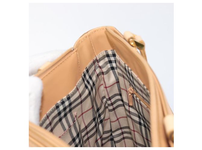 Borsa a mano BURBERRY in pelle Beige Gold Auth 203613A D'oro - vista 22