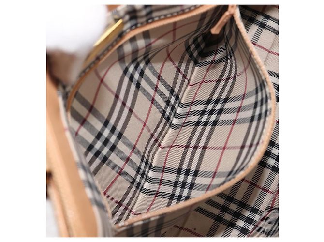 Borsa a mano BURBERRY in pelle Beige Gold Auth 203613A D'oro - vista 24