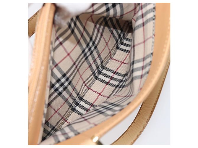 Borsa a mano BURBERRY in pelle Beige Gold Auth 203613A D'oro - vista 26