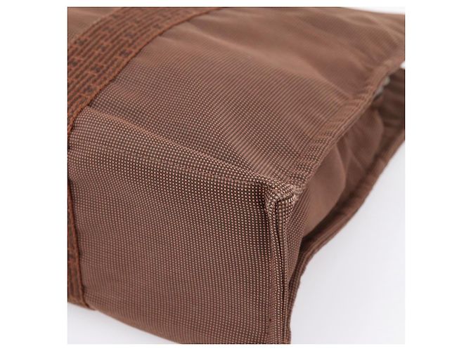 Hermès HERMES Her Line MM Handtasche Canvas Brown Silver Auth 205885A Braun Silber - Ansicht 10