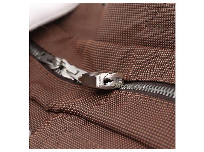 Hermès HERMES Her Line MM Handtasche Canvas Brown Silver Auth 205885A Braun Silber - Ansicht 14