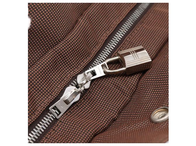 Hermès HERMES Her Line MM Handtasche Canvas Brown Silver Auth 205885A Braun Silber - Ansicht 15