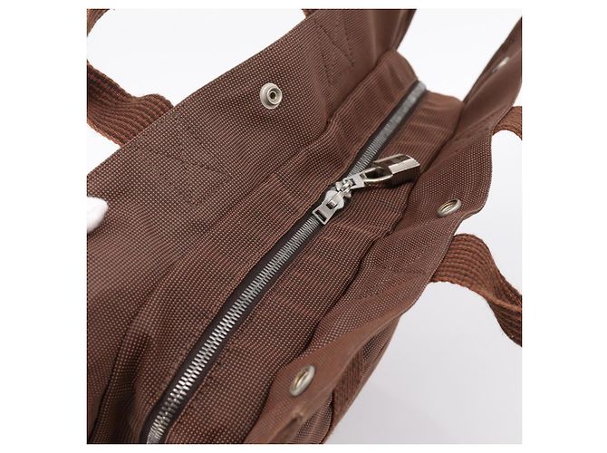 Hermès HERMES Her Line MM Handtasche Canvas Brown Silver Auth 205885A Braun Silber - Ansicht 6