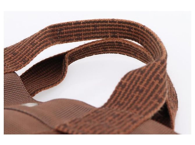 Hermès HERMES Her Line MM Handtasche Canvas Brown Silver Auth 205885A Braun Silber - Ansicht 8