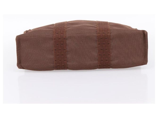 Hermès HERMES Her Line MM Handtasche Canvas Brown Silver Auth 205885A Braun Silber - Ansicht 9