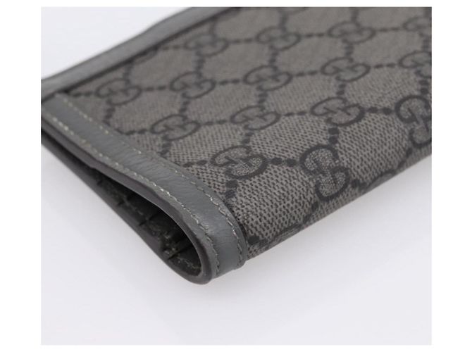 GUCCI GG Supreme Passhalter PVC Grau Silber 732755 Auth 204775M Braun - Ansicht 10