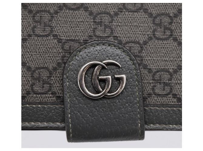 GUCCI GG Supreme Passhalter PVC Grau Silber 732755 Auth 204775M Braun - Ansicht 12