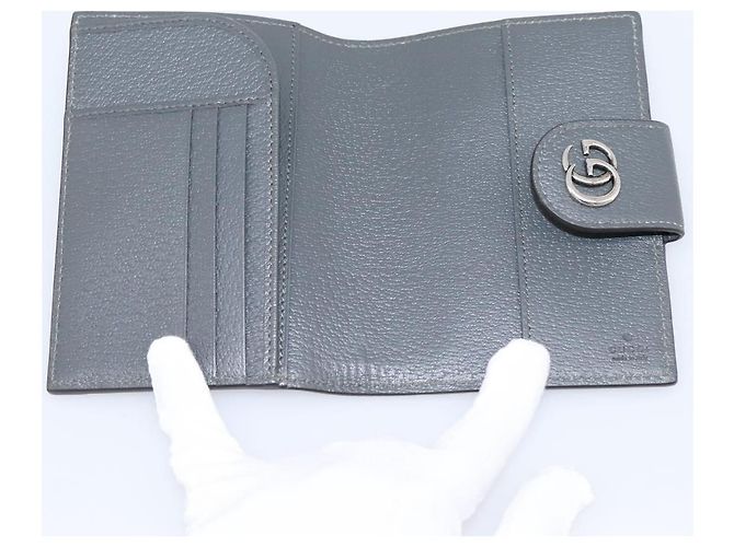 GUCCI GG Supreme Passhalter PVC Grau Silber 732755 Auth 204775M Braun - Ansicht 14
