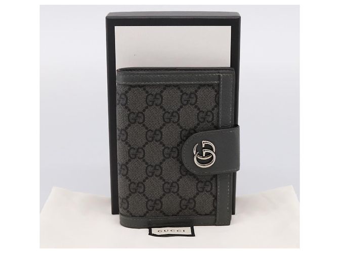 GUCCI GG Supreme Passhalter PVC Grau Silber 732755 Auth 204775M Braun - Ansicht 20