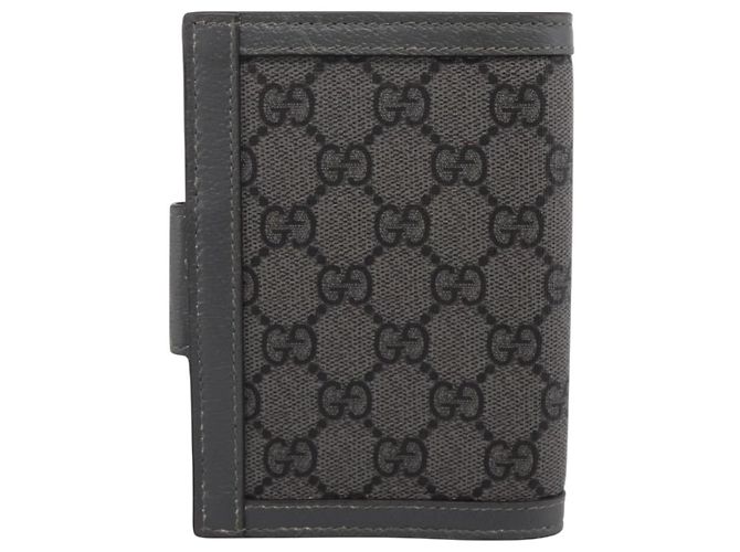 GUCCI GG Supreme Passhalter PVC Grau Silber 732755 Auth 204775M Braun - Ansicht 3