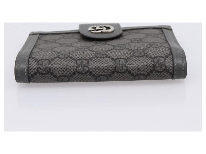 GUCCI GG Supreme Passhalter PVC Grau Silber 732755 Auth 204775M Braun - Ansicht 5
