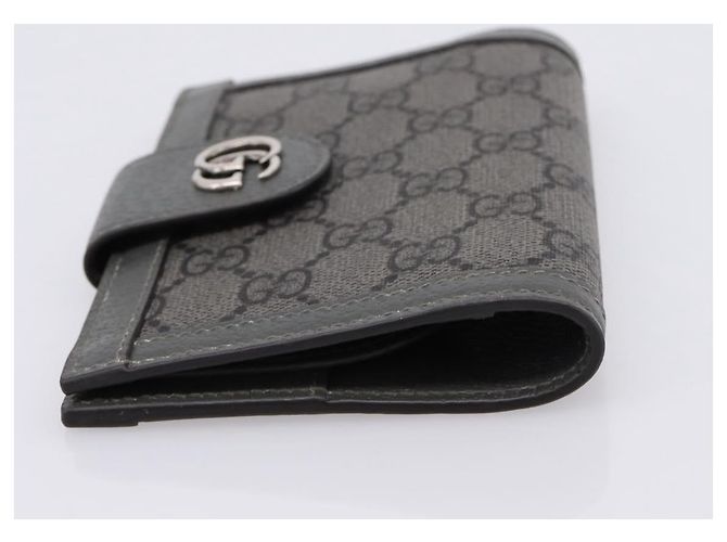 GUCCI GG Supreme Passhalter PVC Grau Silber 732755 Auth 204775M Braun - Ansicht 6