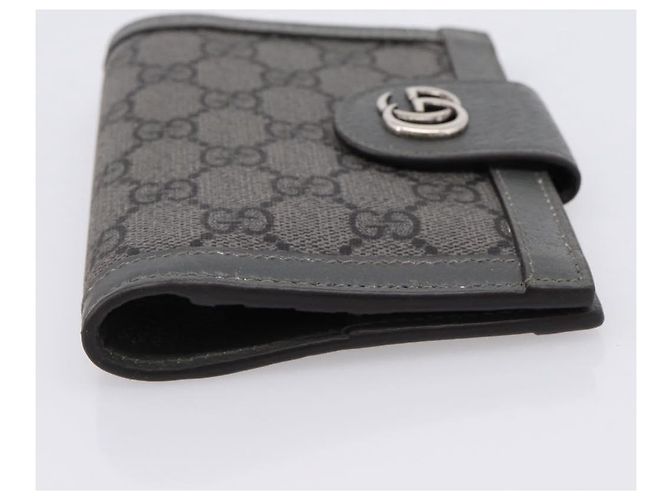 GUCCI GG Supreme Passhalter PVC Grau Silber 732755 Auth 204775M Braun - Ansicht 7