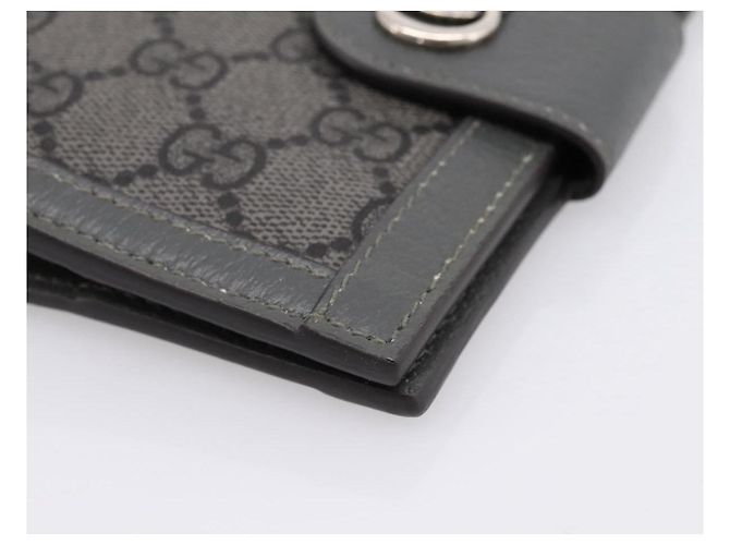 GUCCI GG Supreme Passhalter PVC Grau Silber 732755 Auth 204775M Braun - Ansicht 8
