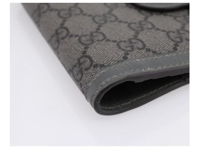 GUCCI GG Supreme Passhalter PVC Grau Silber 732755 Auth 204775M Braun - Ansicht 9