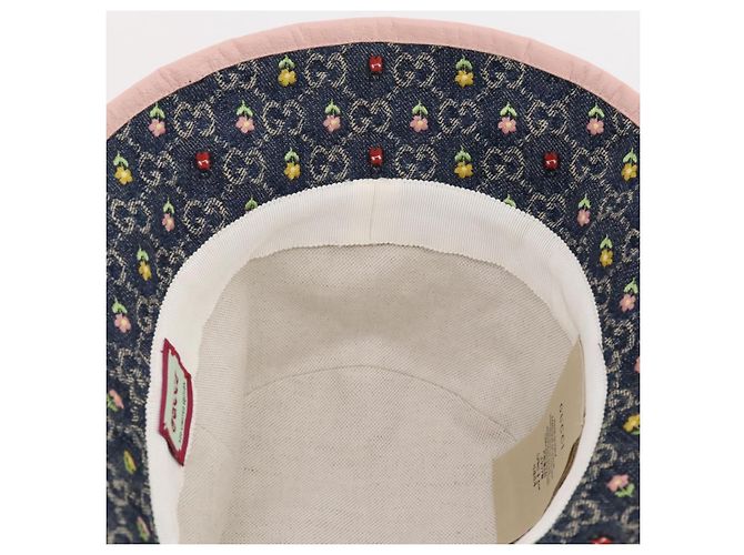 GUCCI GG Canvas Bucket Hat Denim M Blue Auth 203845M Blau - Ansicht 12