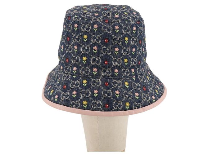 GUCCI GG Canvas Bucket Hat Denim M Blue Auth 203845M Blau - Ansicht 3