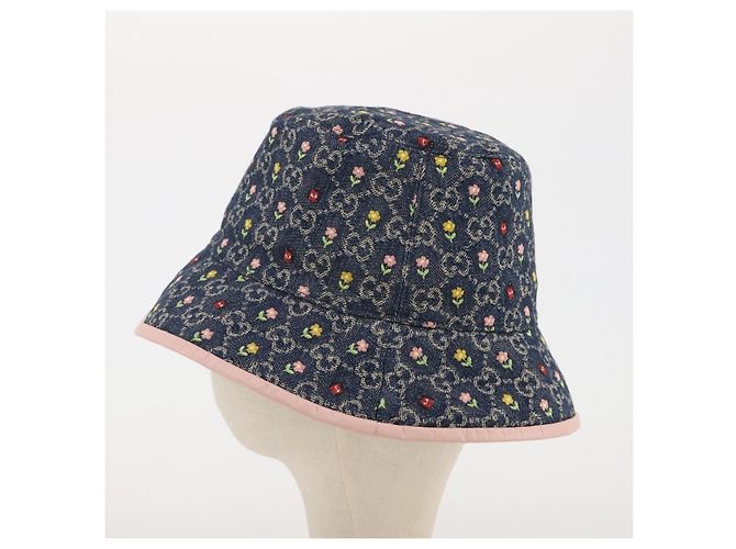 GUCCI GG Canvas Bucket Hat Denim M Blue Auth 203845M Blau - Ansicht 4