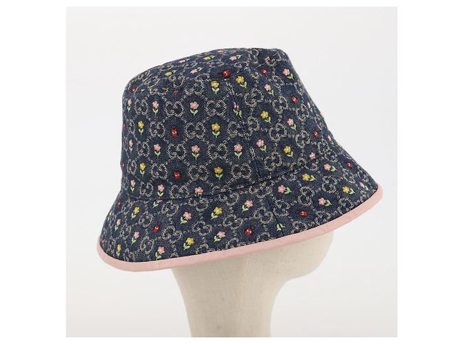 GUCCI GG Canvas Bucket Hat Denim M Blue Auth 203845M Blau - Ansicht 5