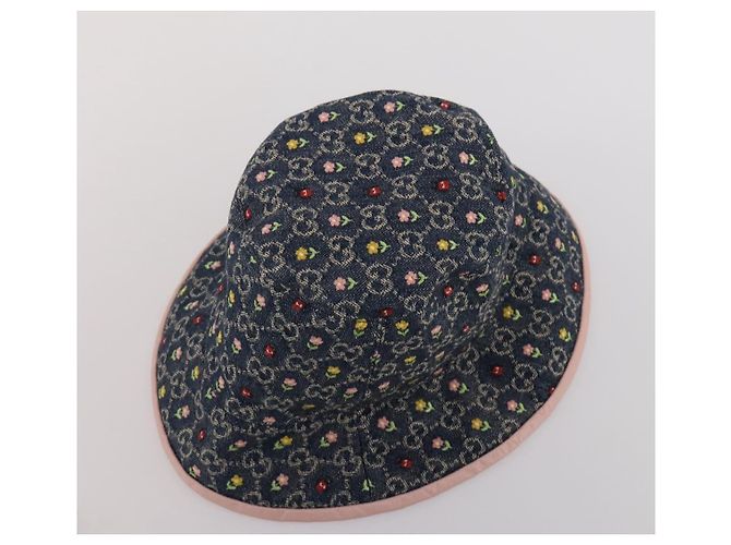 GUCCI GG Canvas Bucket Hat Denim M Blue Auth 203845M Blau - Ansicht 6