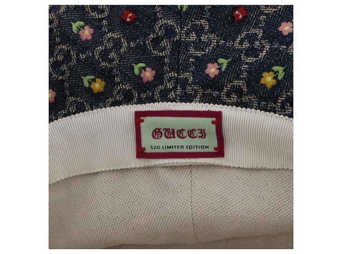 GUCCI GG Canvas Bucket Hat Denim M Blue Auth 203845M Blau - Ansicht 8