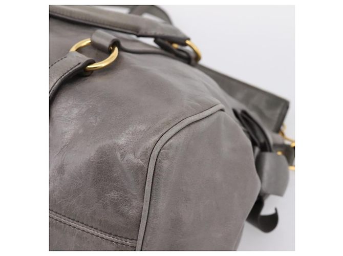 Borsa a mano Miu Miu in pelle 2way Grigio Oro Auth yk20941M Marrone D'oro - vista 16
