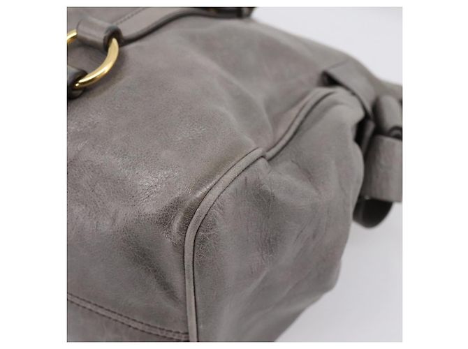 Borsa a mano Miu Miu in pelle 2way Grigio Oro Auth yk20941M Marrone D'oro - vista 18