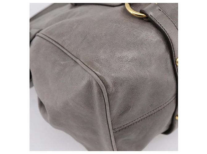 Borsa a mano Miu Miu in pelle 2way Grigio Oro Auth yk20941M Marrone D'oro - vista 19