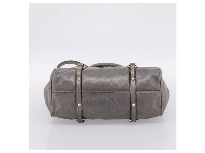 Borsa a mano Miu Miu in pelle 2way Grigio Oro Auth yk20941M Marrone D'oro - vista 5