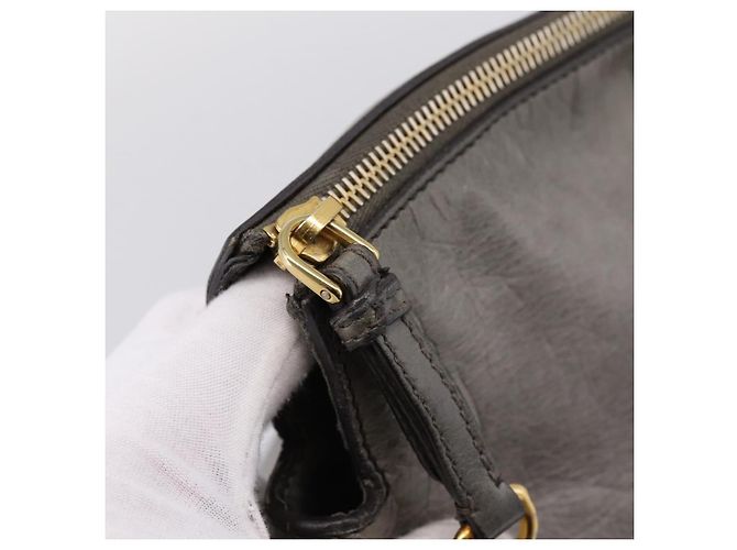 Borsa a mano Miu Miu in pelle 2way Grigio Oro Auth yk20941M Marrone D'oro - vista 8