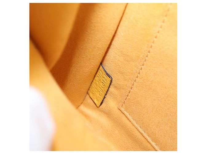 Céline CELINE Luggage Nano Hand Bag Leather 2way Yellow Gold Auth 204834M D'oro Giallo - vista 25