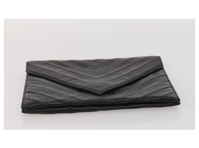 Autre Marque Borsa a mano SAINT LAURENT in pelle Set da 2 Nero Auth 200742 - vista 14