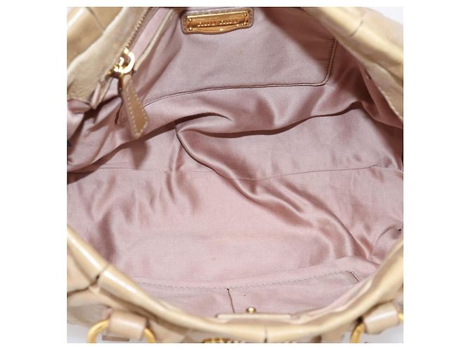 Borsa a mano Miu Miu in pelle 2way Beige Gold Auth am12661V D'oro - vista 11