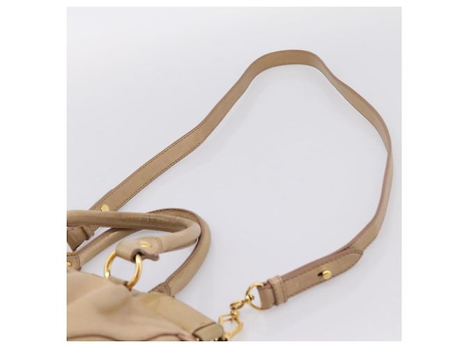 Borsa a mano Miu Miu in pelle 2way Beige Gold Auth am12661V D'oro - vista 15