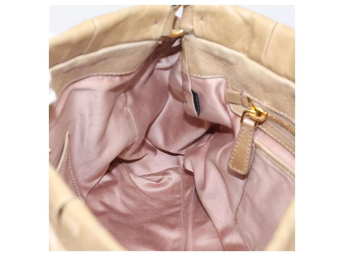 Borsa a mano Miu Miu in pelle 2way Beige Gold Auth am12661V D'oro - vista 23