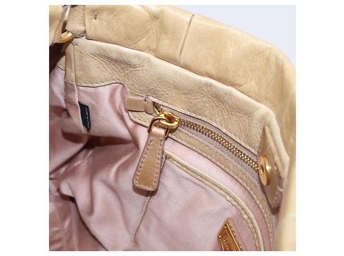 Borsa a mano Miu Miu in pelle 2way Beige Gold Auth am12661V D'oro - vista 24