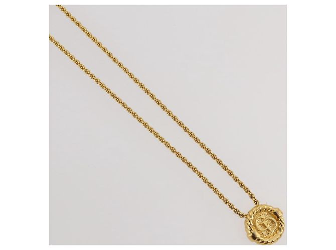 Collana Christian Dior metallo Gold Tone Auth 203858 - vista 4