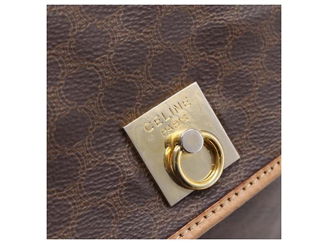 Céline CELINE Macadam Rucksack PVC Leather Brown Gold Tone Auth ka6222 Braun - Ansicht 18