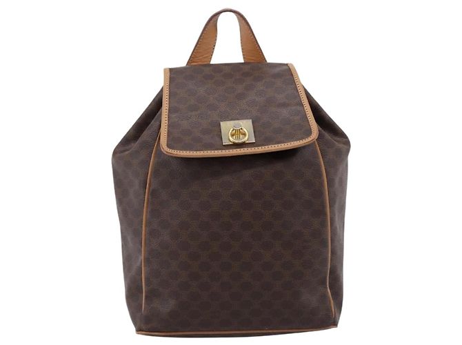 Céline CELINE Macadam Rucksack PVC Leather Brown Gold Tone Auth ka6222 Braun - Ansicht 2