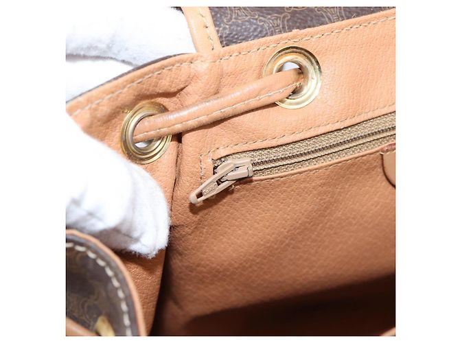 Céline CELINE Macadam Rucksack PVC Leather Brown Gold Tone Auth ka6222 Braun - Ansicht 23