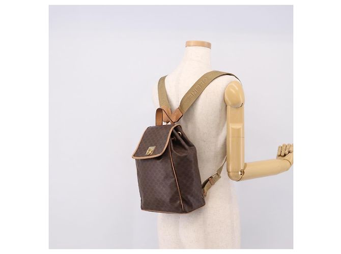 Céline CELINE Macadam Rucksack PVC Leather Brown Gold Tone Auth ka6222 Braun - Ansicht 25