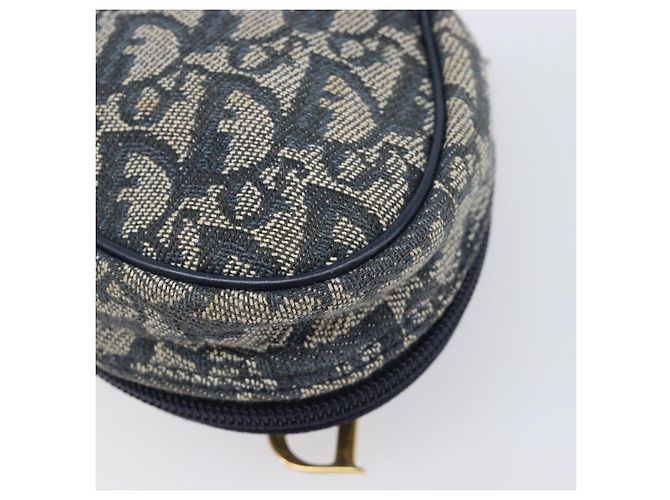 Pouch Saddle Christian Dior Trotter Canvas Navy Tono Oro Auth ar14184 Blu navy - Ansicht 10
