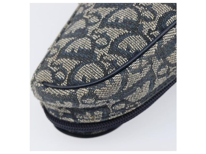 Pouch Saddle Christian Dior Trotter Canvas Navy Tono Oro Auth ar14184 Blu navy - Ansicht 11