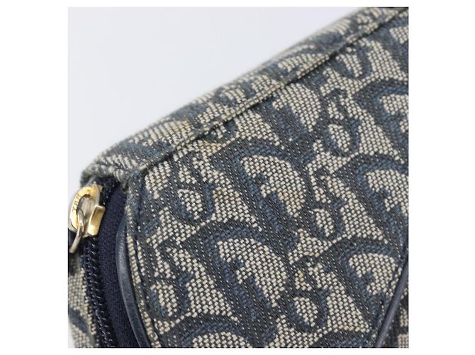 Pouch Saddle Christian Dior Trotter Canvas Navy Tono Oro Auth ar14184 Blu navy - Ansicht 12