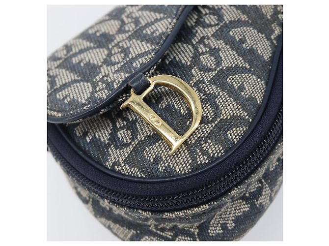 Pouch Saddle Christian Dior Trotter Canvas Navy Tono Oro Auth ar14184 Blu navy - Ansicht 13