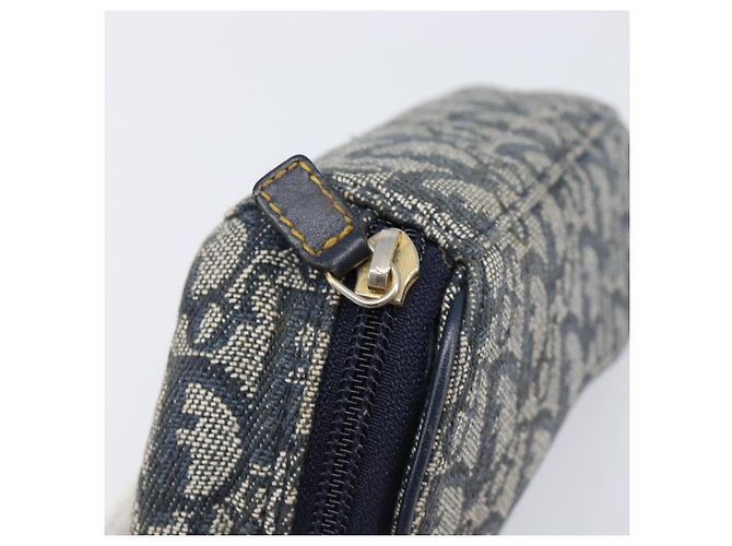 Pouch Saddle Christian Dior Trotter Canvas Navy Tono Oro Auth ar14184 Blu navy - Ansicht 14