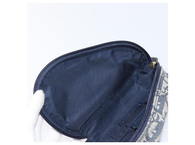 Pouch Saddle Christian Dior Trotter Canvas Navy Tono Oro Auth ar14184 Blu navy - Ansicht 15