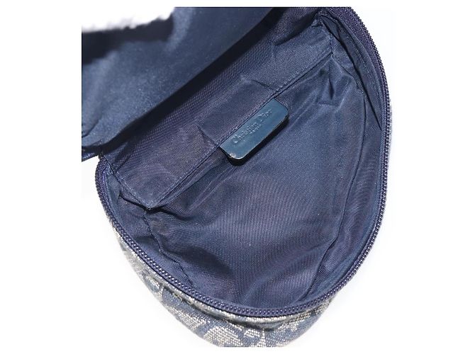 Pouch Saddle Christian Dior Trotter Canvas Navy Tono Oro Auth ar14184 Blu navy - Ansicht 17
