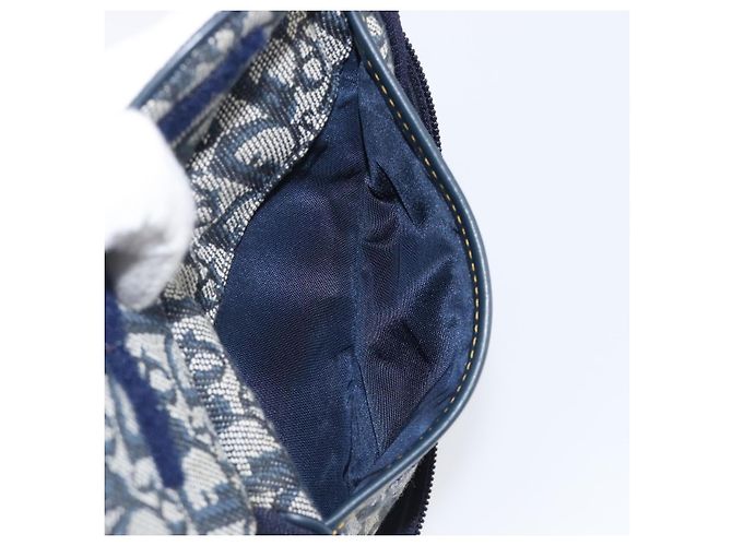 Pouch Saddle Christian Dior Trotter Canvas Navy Tono Oro Auth ar14184 Blu navy - Ansicht 20